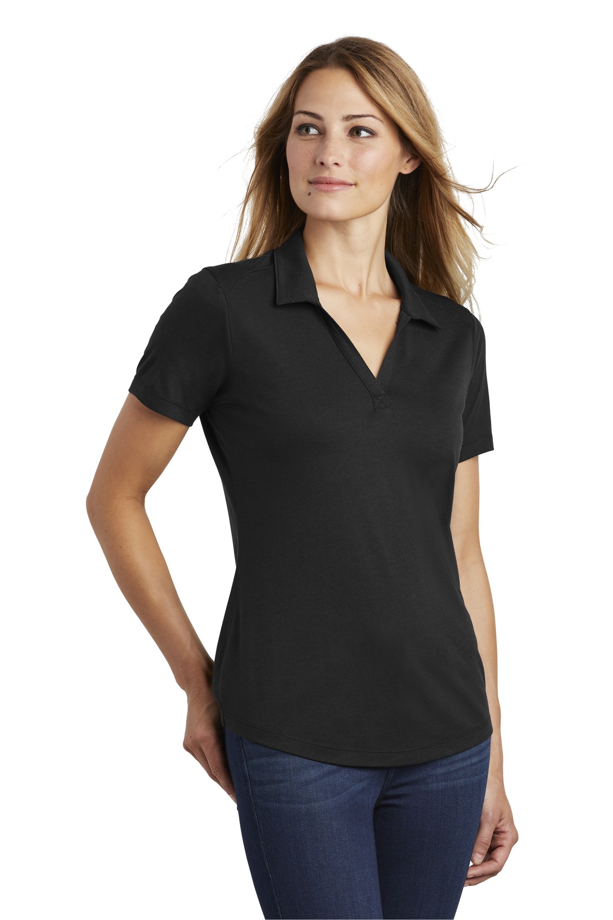 Sport-Tek Women's PosiCharge Tri-Blend Wicking Polo.