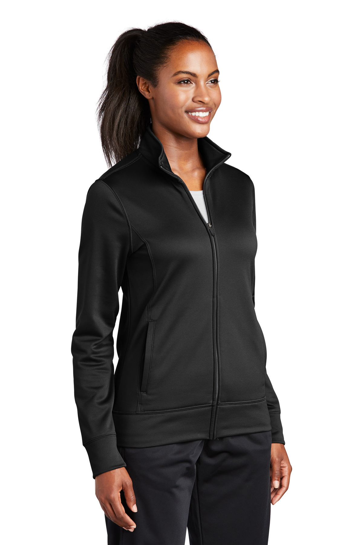 Sport-Tek Women's Sport-Wick Fleece Full-Zip Jacket.