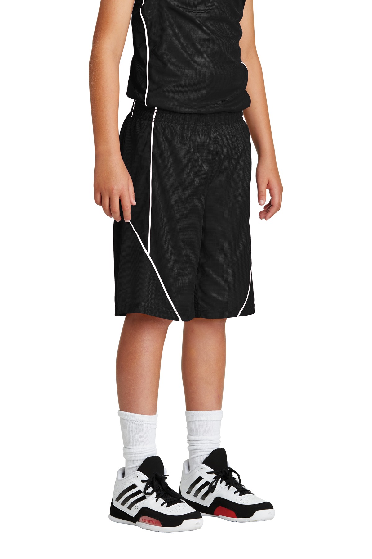Sport-Tek Youth PosiCharge Mesh Reversible Spliced Short.
