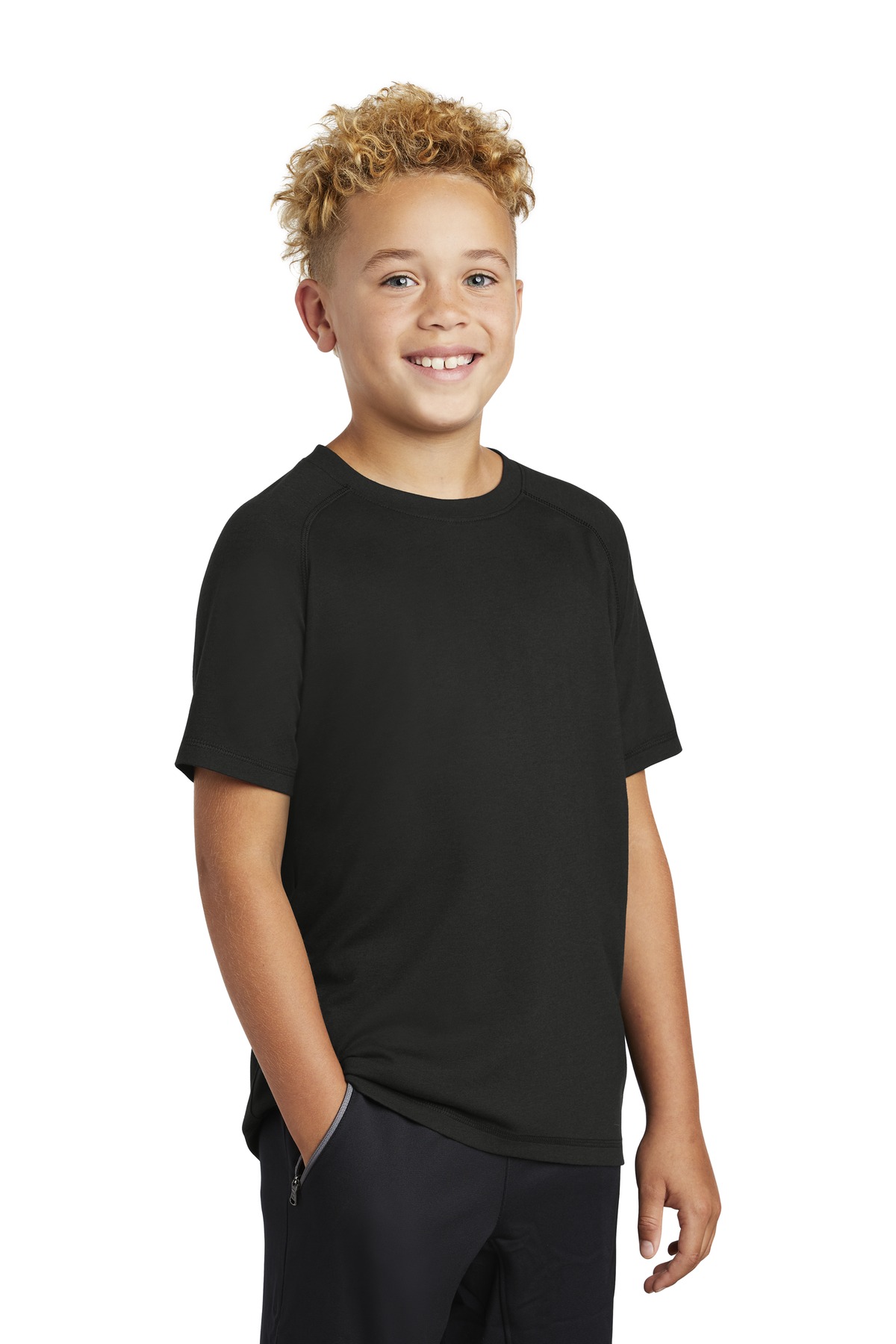 Sport-Tek Youth PosiCharge Tri-Blend Wicking Raglan Tee.