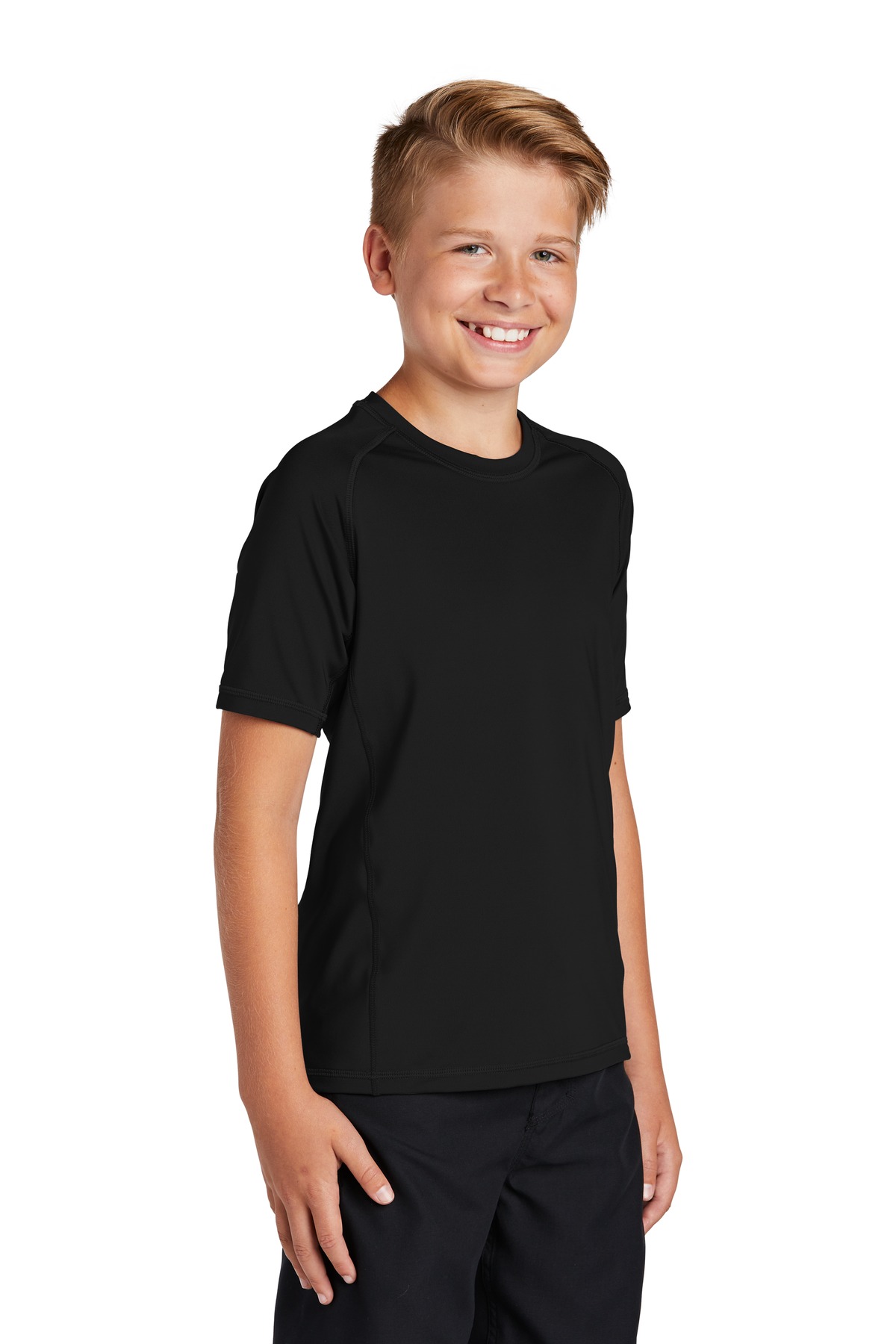 Sport-Tek Youth Rashguard Tee.