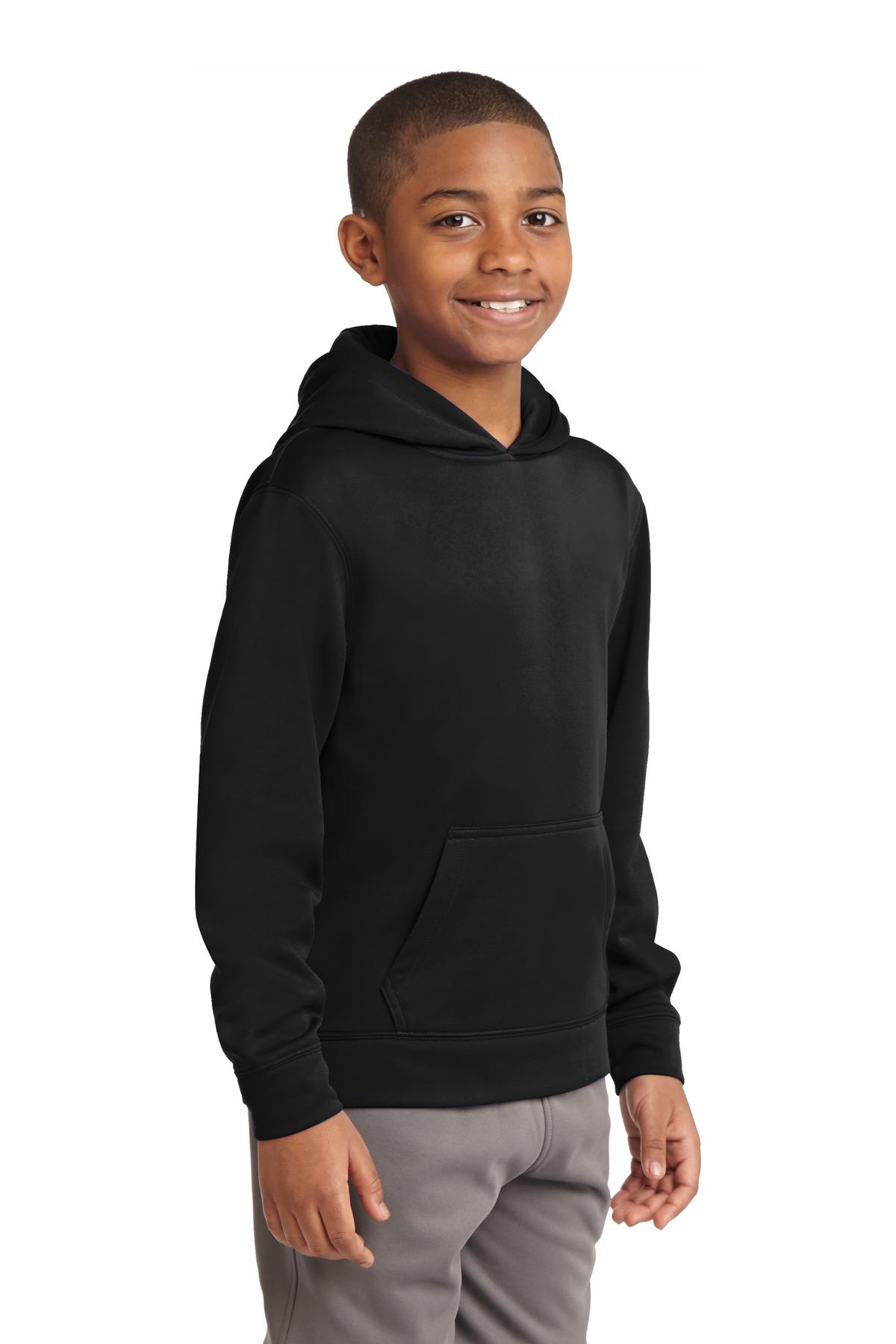Sport-Tek Youth Sport-Wick Fleece Hooded Pullover.