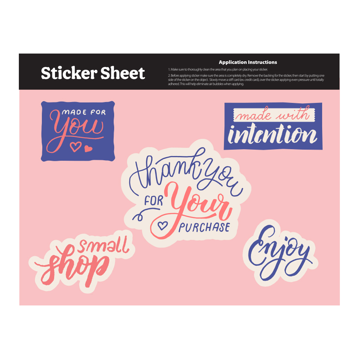 Sticker Sheet 5.5" X 7" Custom Shapes