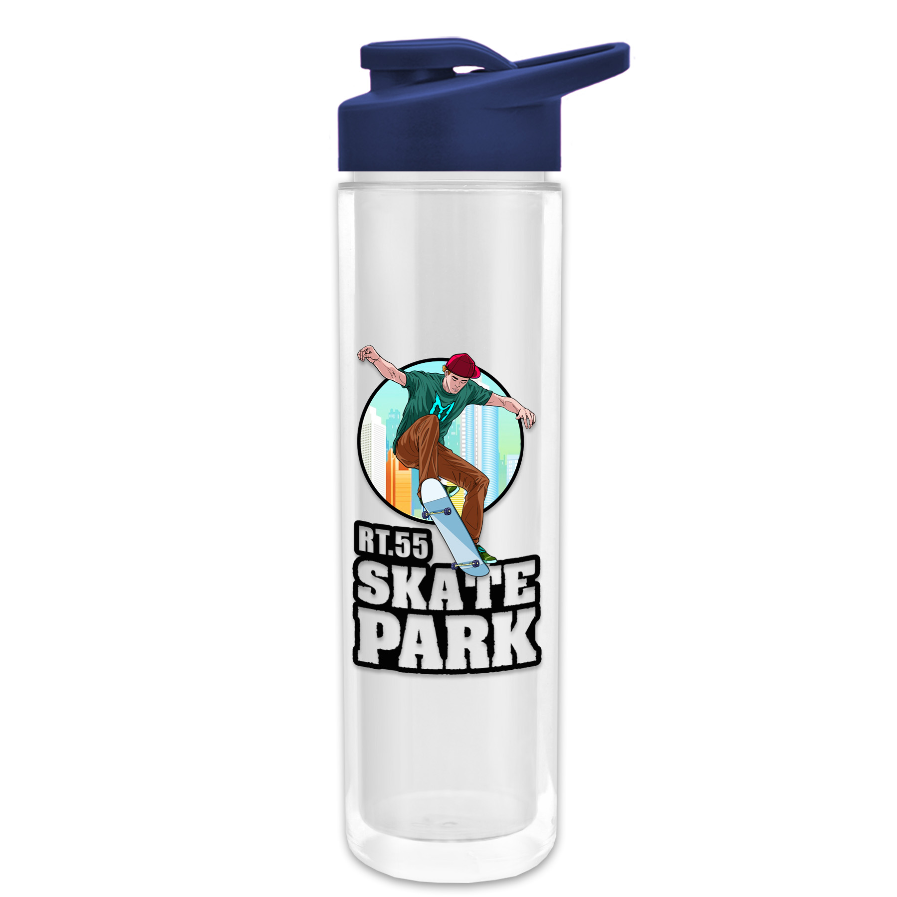 The Chiller - 16 Oz. Double Wall Insulated Bottle With Drink Thru And Digital Imprint
