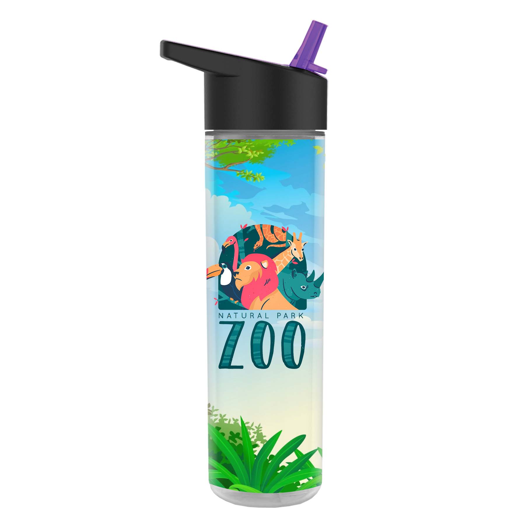 The Chiller Full Color Wrap - 16 Oz. Insulated Bottle With Flip Straw