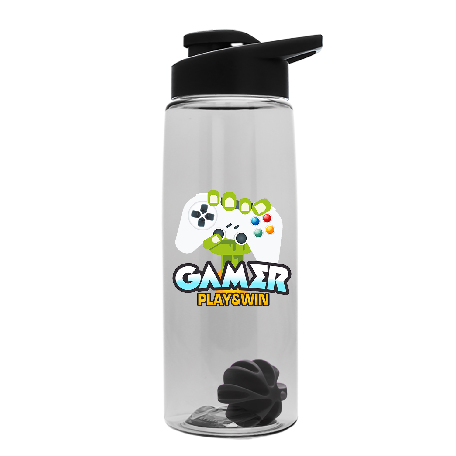 The Flair - 26 Oz. Transparent Tritan Bottle With Drink Thru , Mixing Ball, And Digital Imprint