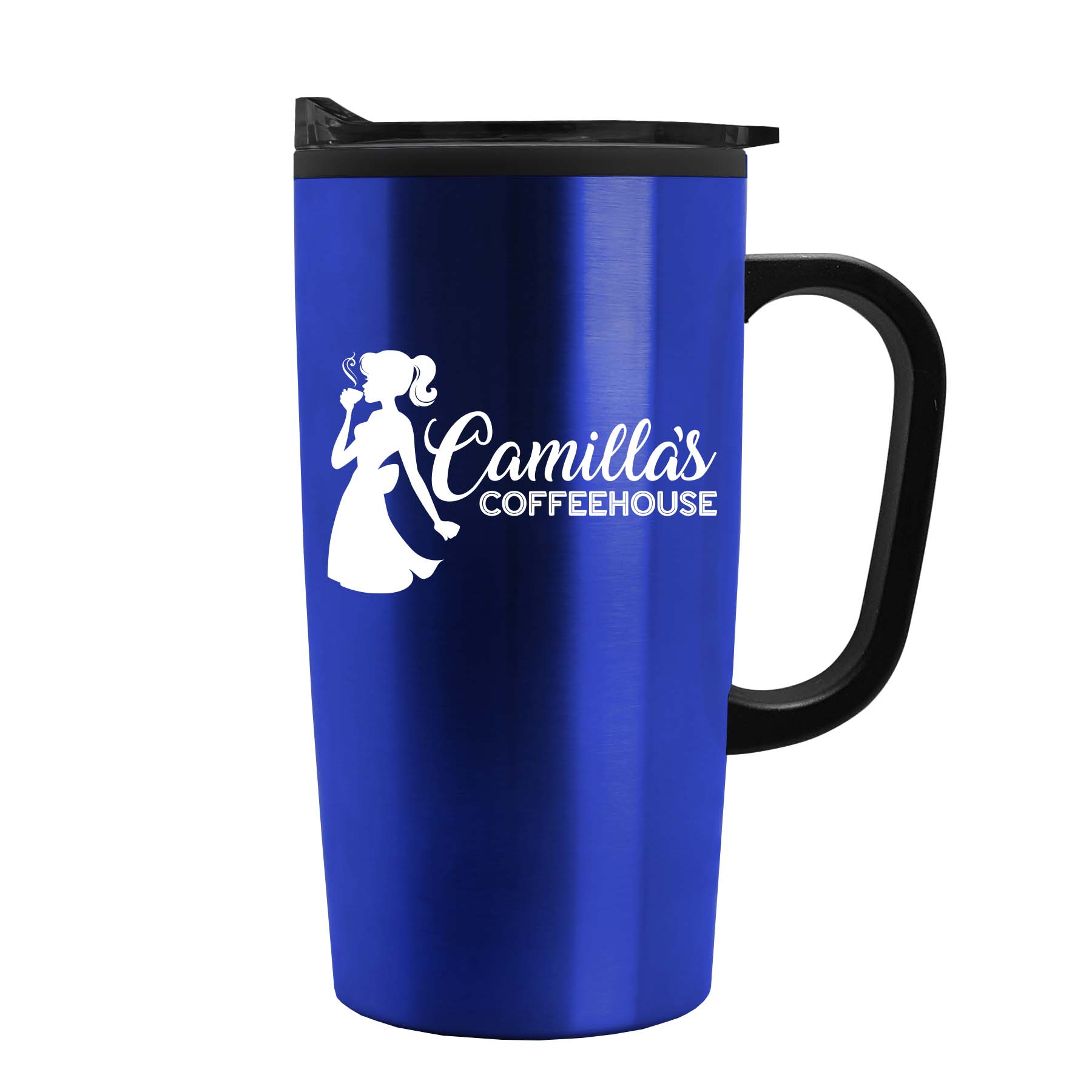 The General - 18 Oz. Stainless Steel Straight Wall Tumbler With Polypropylene Liner And Handle