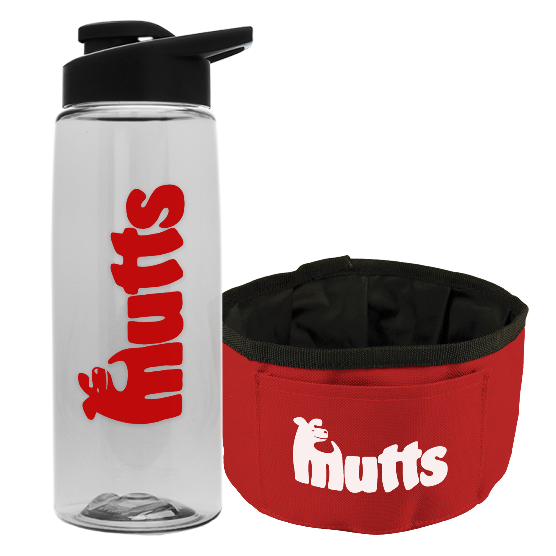 The Parched Pup - 26 Oz. Transparent Tritan Bottle & Folding Dog Bowl
