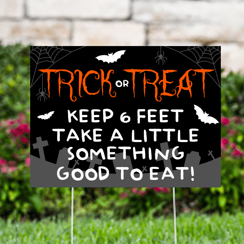 Trick Or Treat 6 Feet Distance Yard Signs