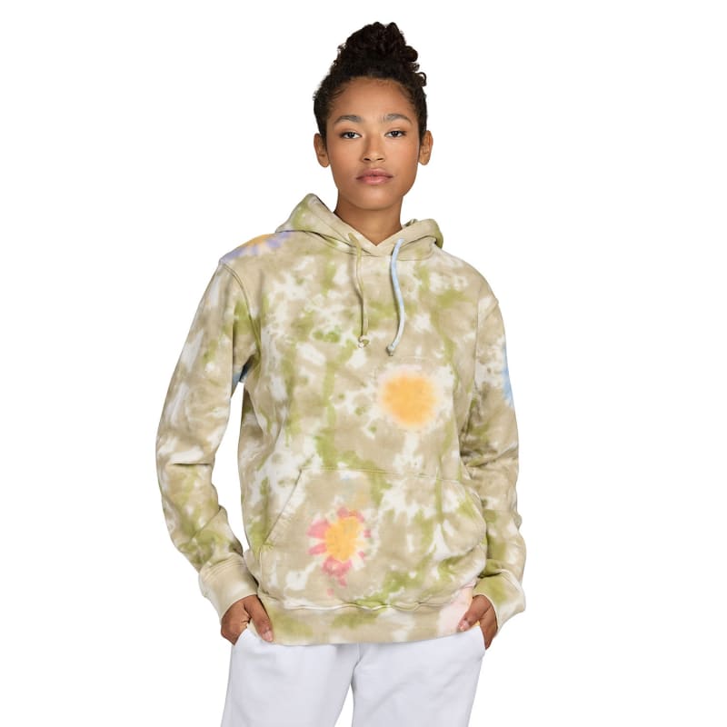 US Blanks Unisex Made In USA Flower Tie-Dye Hooded Sweatshirt