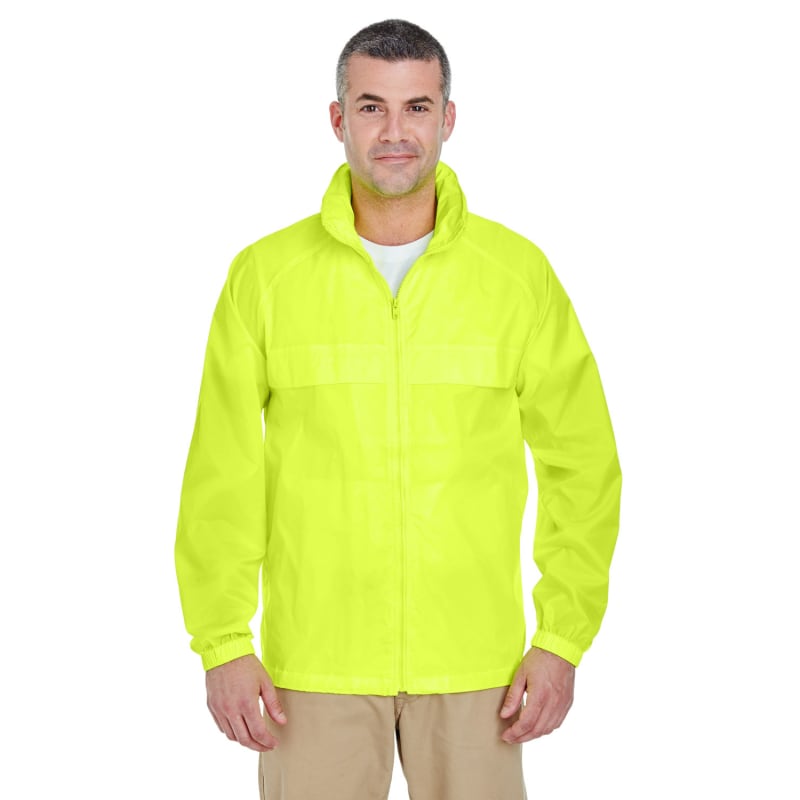 UltraClub Adult Full-Zip Hooded Pack-Away Jacket | Men's Jackets ...