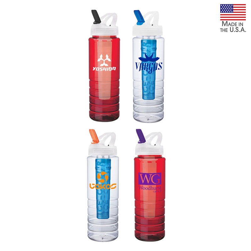 Valumark 26 Oz. PET Bottle With Flip Spout & Ice Stick