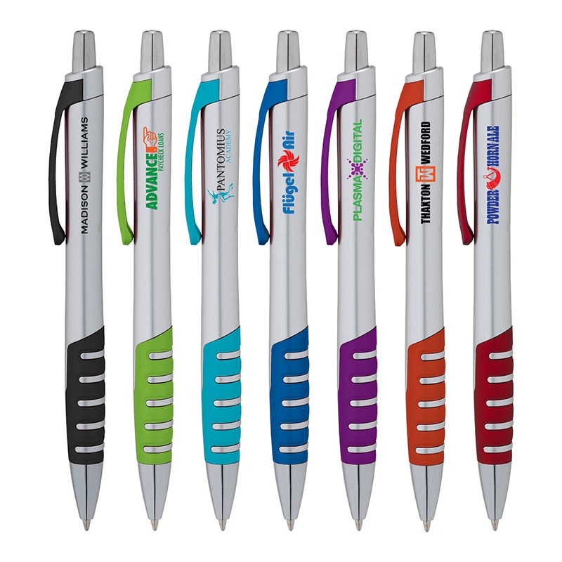 Valumark Apex Silver Plunge-Action Ballpoint Pen