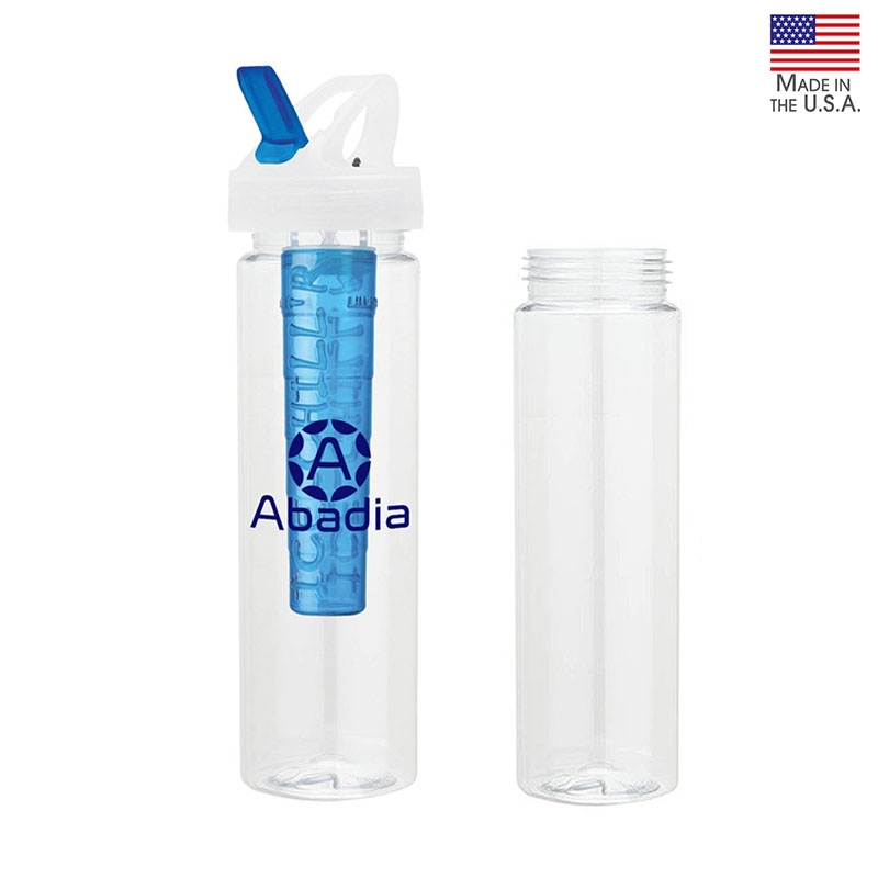 Valumark Laguna 32 Oz. PET Bottle With Flip Spout & Ice Stick