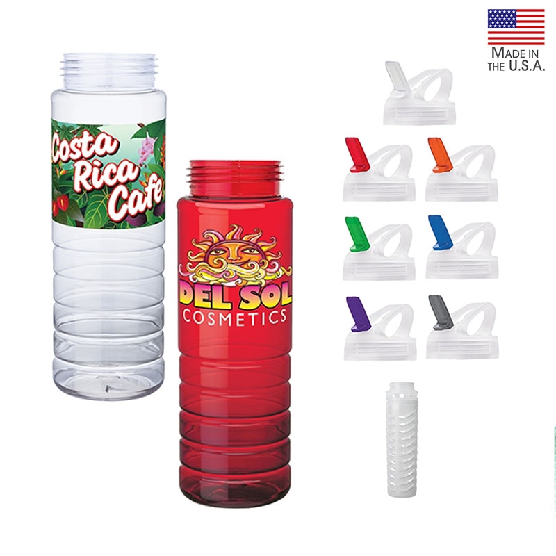 Valumark Malibu 26 Oz. PET Bottle With Flip Spout & Infuser