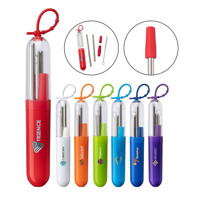 Valumark Paloma 5-Piece Stainless Steel Straw Set