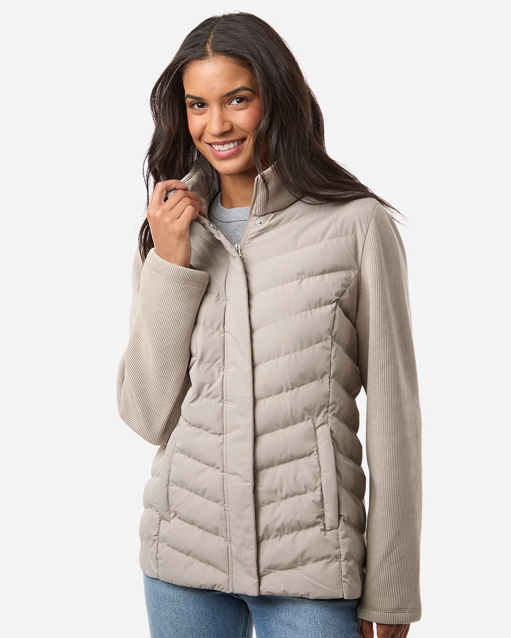 Weatherproof Women's Mixed Media Chevron Jacket - W26719