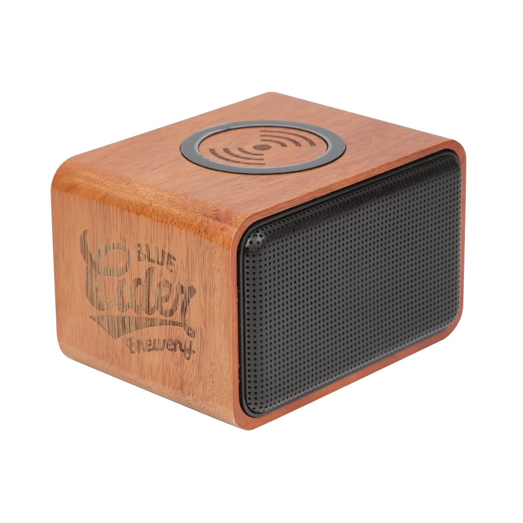 Wood Bluetooth Speaker With Wireless Charging Pad