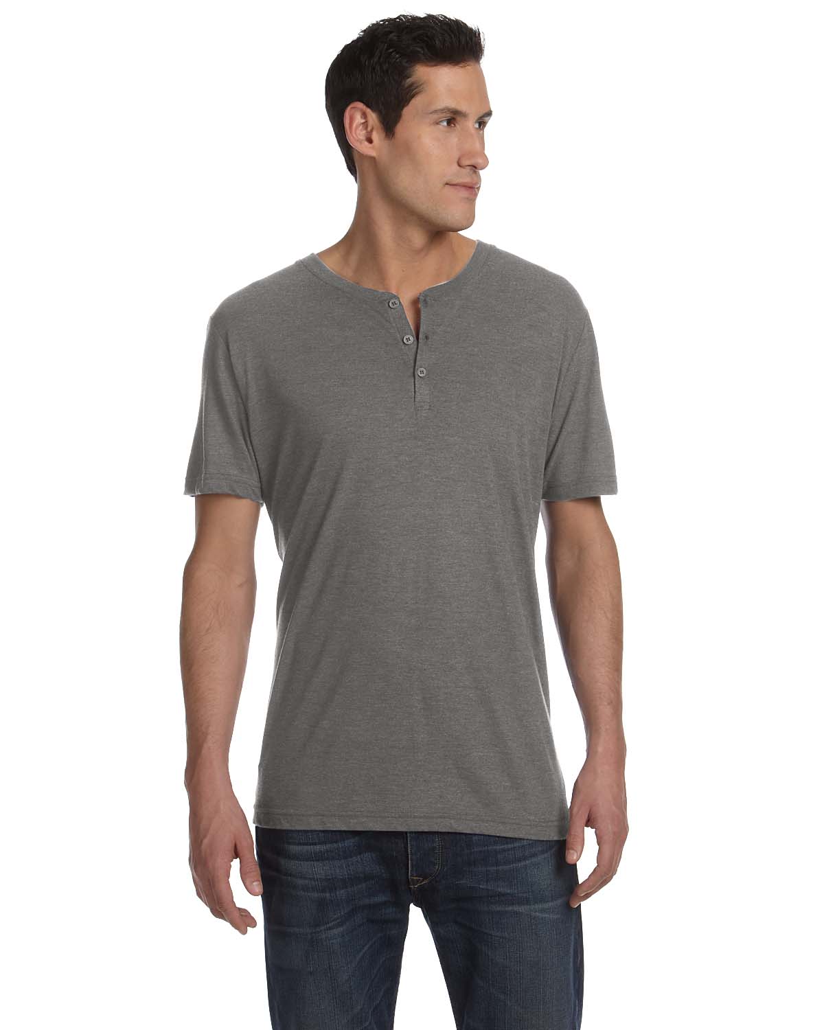 Bella Mens Triblend Short-Sleeve Henley