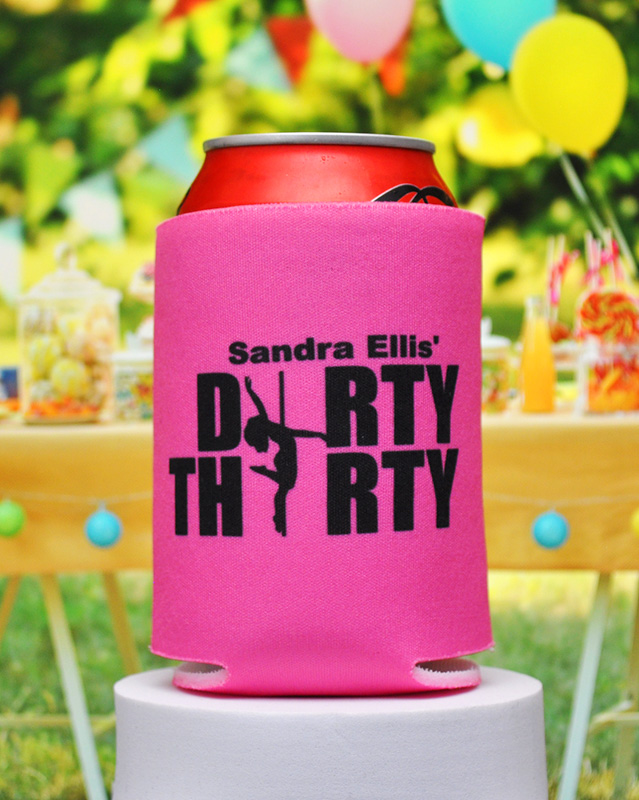 Pole Dirty Thirty Birthday Full Color Slim Can Coolers