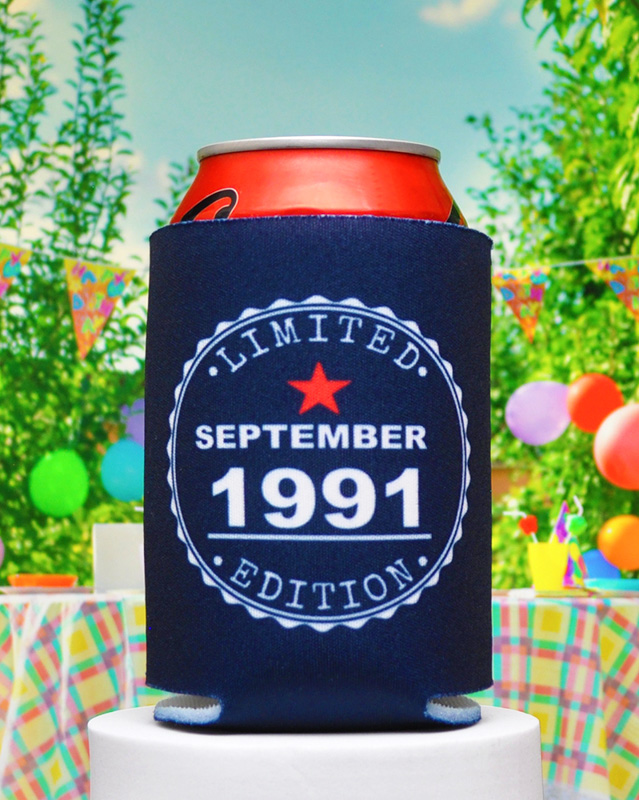 Limited Edition Personalized Birthday Full Color Can Coolers - Koozies

