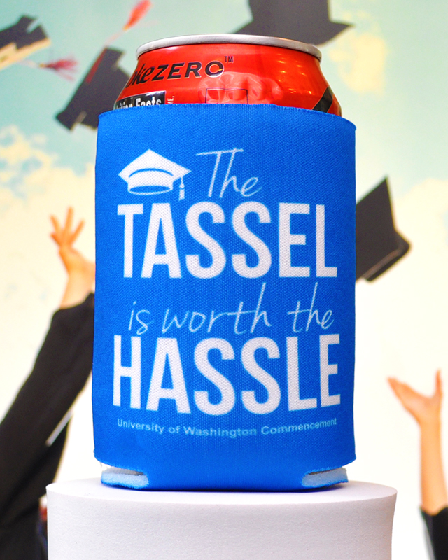 Custom Tassel Worth the Hassle Graduation Full Color Can Coolers - Front - Koozie
