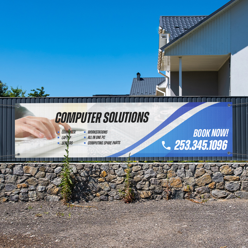 Custom 3' X 12' Mesh Banners