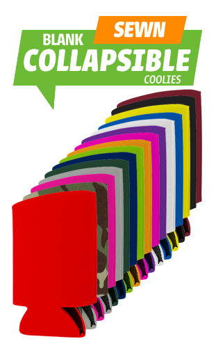 Blank High Quality Collapsible Coolies - 24HourWristbands.Com