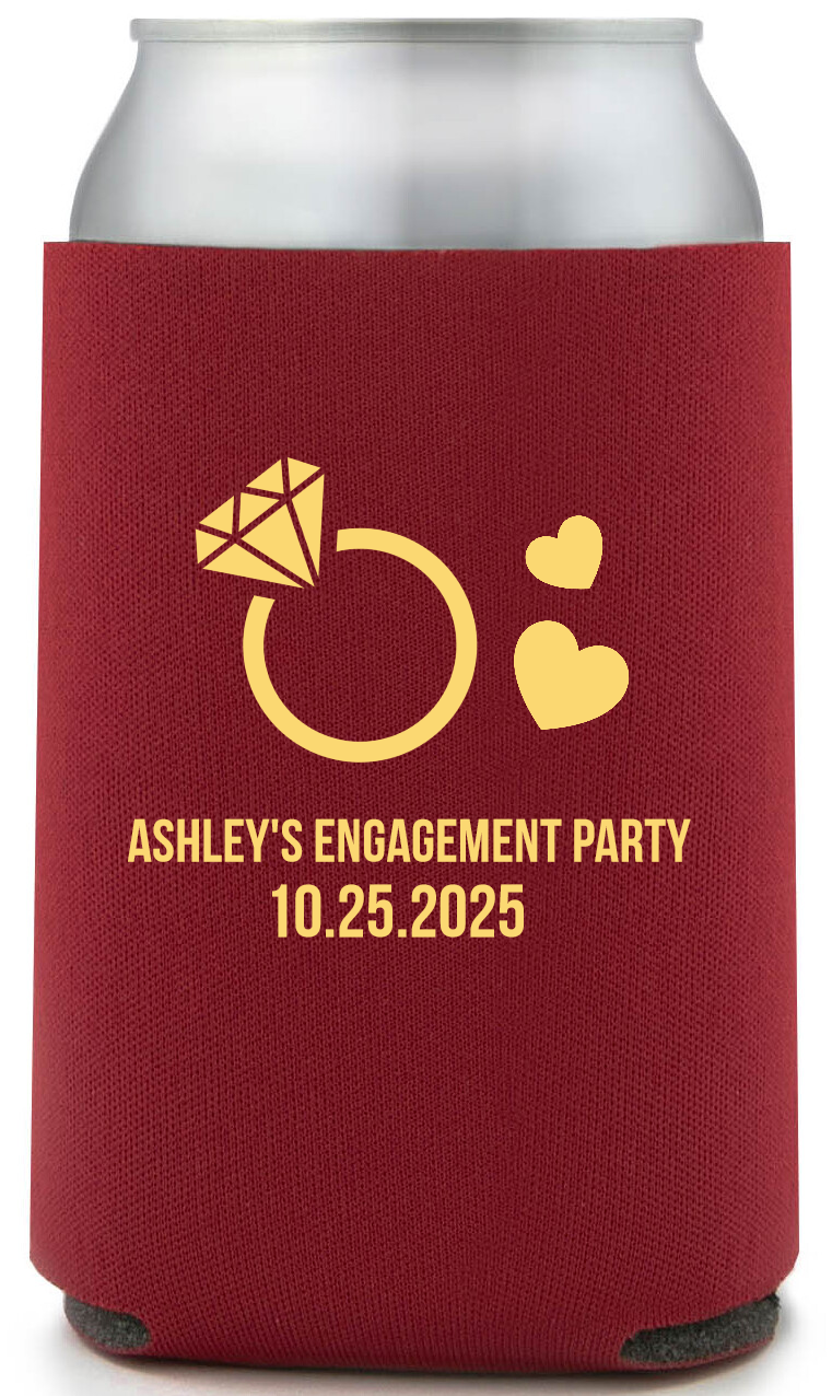 Custom Large Diamond Ring Just Engaged Full Color Can Coolers custom-large-diamond-ring-just-engaged-full-color-can-coolers