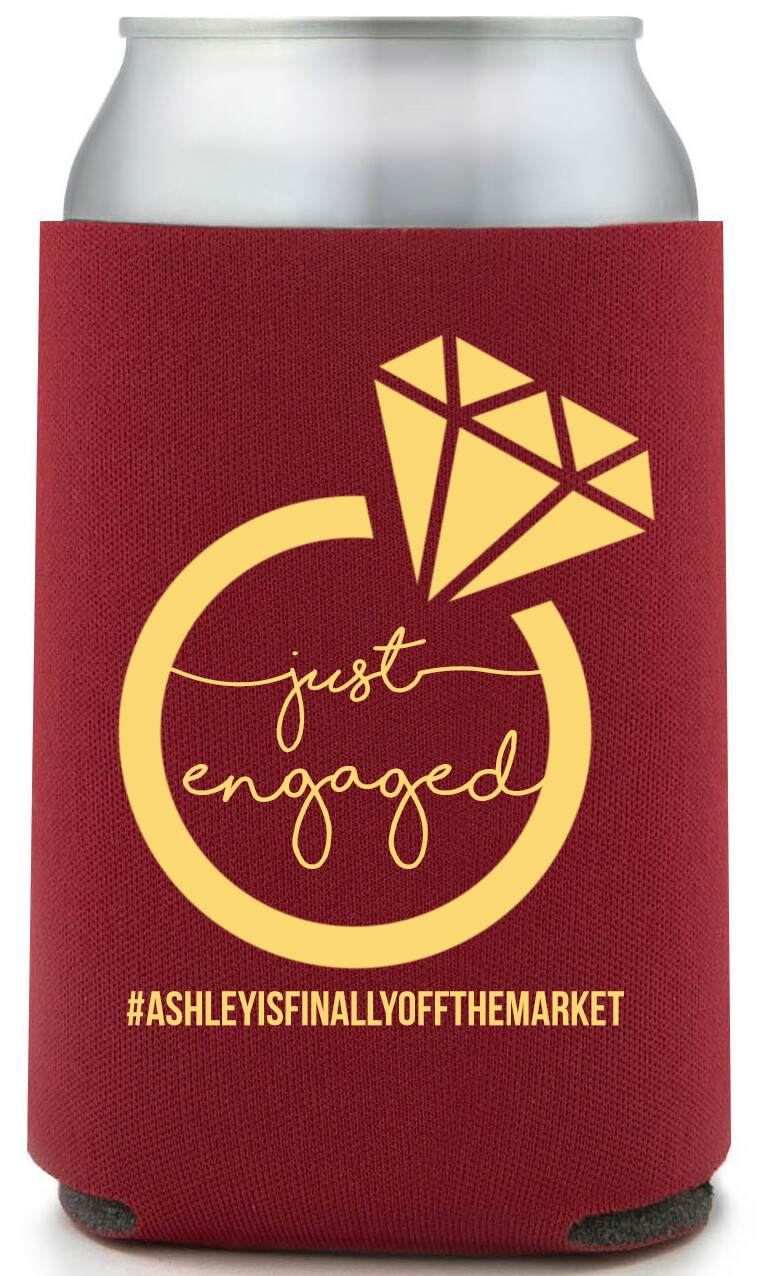 Custom Large Diamond Ring Just Engaged Full Color Can Coolers custom-large-diamond-ring-just-engaged-full-color-can-coolers