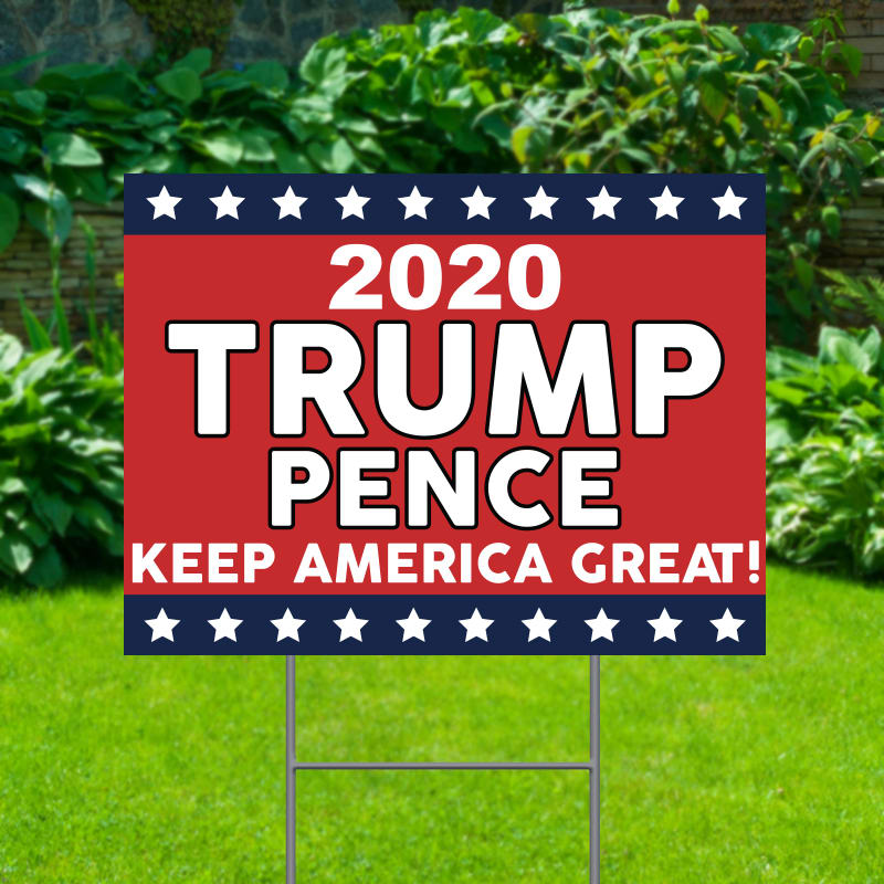Trump 2020...Keep America Great Yard Signs with Stakes 2 ...Campaign. 