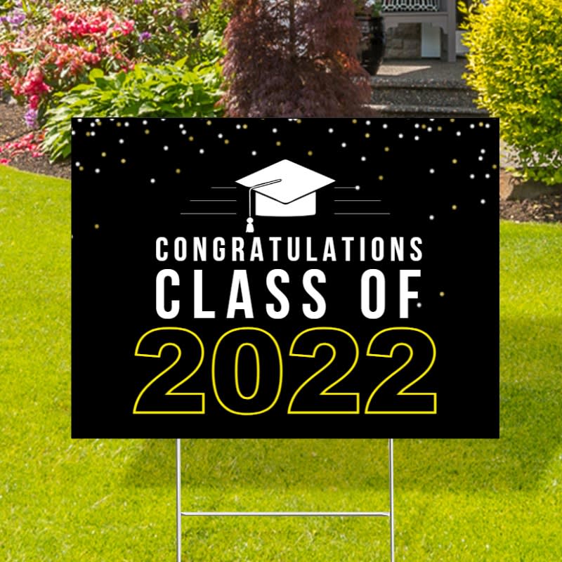 Sign Class of 2022 Graduation Yard Sign / Personalized Congrats Grad High School College Vinyl Banner Free Overnight Shipping
