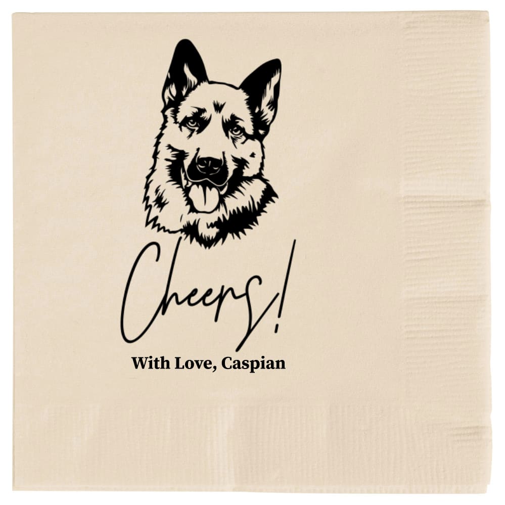 Personalized German Shepherd Cheers Pet Wedding Premium Napkins