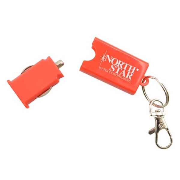 Red USB Car Charger Keychains - Chargers Keychains