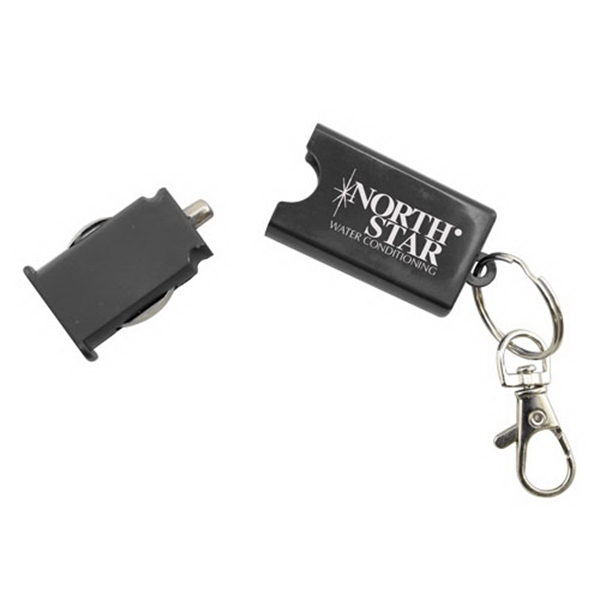 Black USB Car Charger Keychains - Chargers Keychains