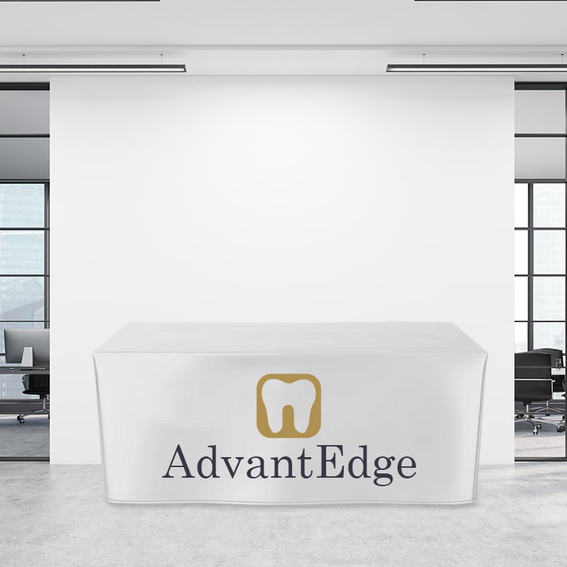 8FT Fitted Trade Show Table Cover Full Color Imprint Table Covers