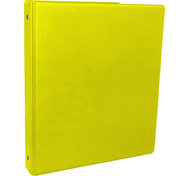 1 Inch Round 3-Ring Binder with Pockets_LemonYellow - Standard Round Ring Binder
