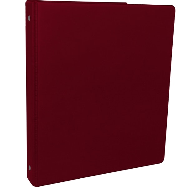 1 Inch Round 3-Ring Binder with Pockets_Burgundy - 3 Ring Binder
