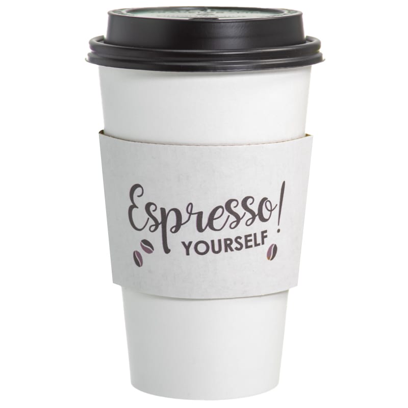 Custom Traditional White Cup Sleeves | Paper Cup Sleeves ...