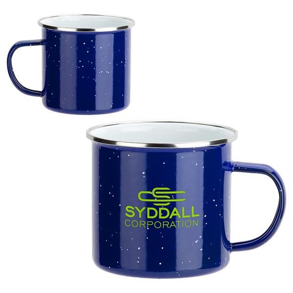 16 Oz Speckled Enamel Metal Mugs - Blue - Drink Ware
