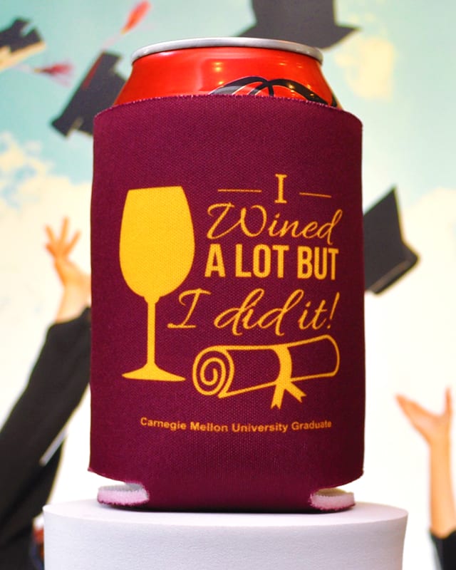 Personalized I Wined A Lot Graduation Full Color Can Coolers - back Side - Imprint Can Coolers