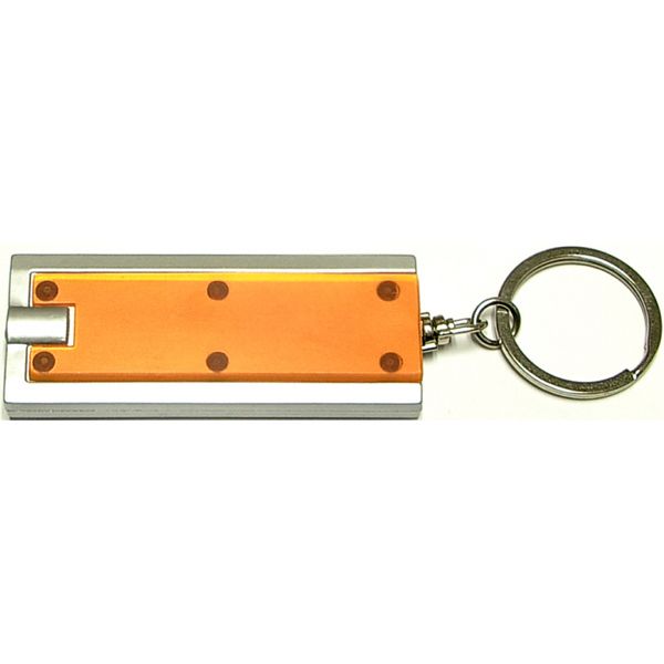 Translucent Rectanguler Flashlight Key Chain and Carabiner  - Flashlights-miniature-2-1/2&amp;quot; Or Less