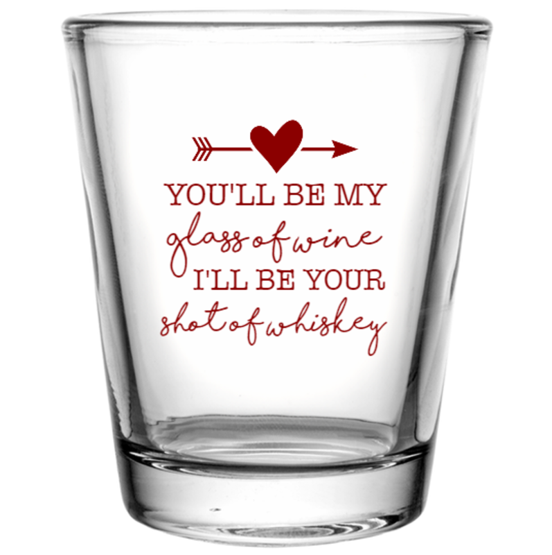 Clear Shot Glass_Red Imprint Color (Pre-Designed Template #115984) - Shot Glass