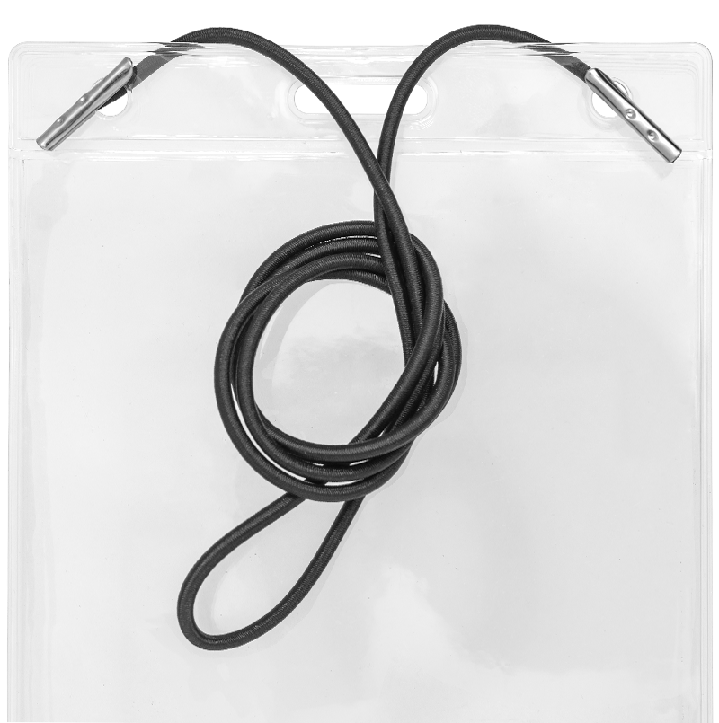 Zip Badge Holder with Elastic Cord - 