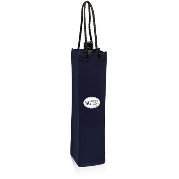 1 Navy Blue Non-Woven Single Wine Bottle Bags - 
