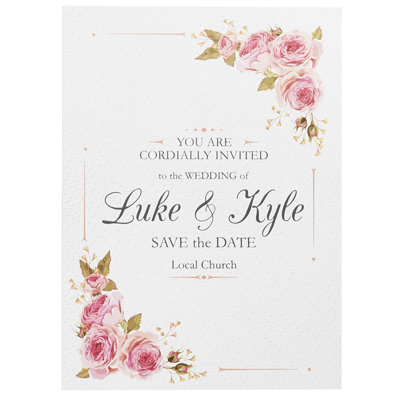Custom Full Color 5 x 7 Inch Invitation Cards - Wedding Save the Date - Imprint Invitation Card