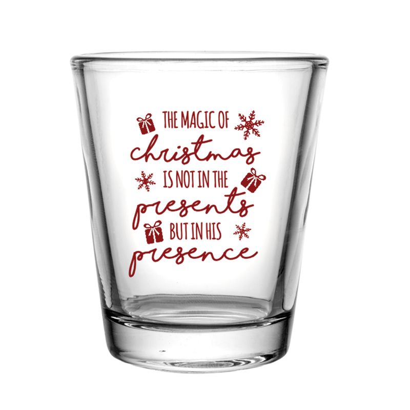 Clear Shot Glass_Red Imprint Color - Barwear
