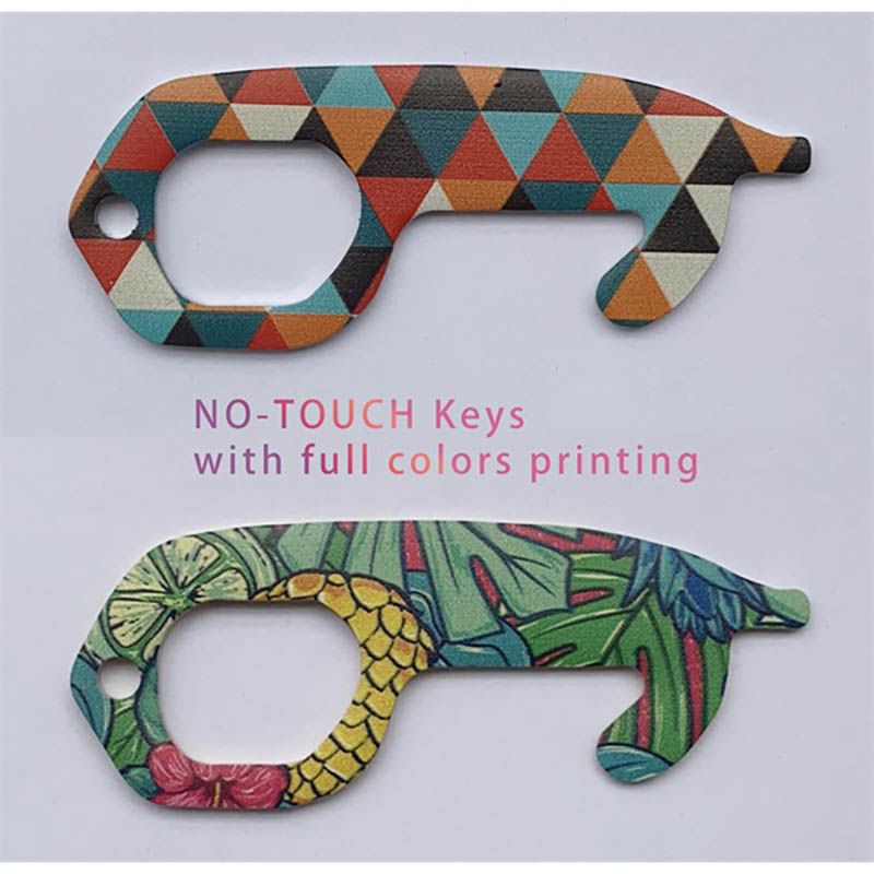 Non-Touch Full Color Metal Door Opener Keys - 