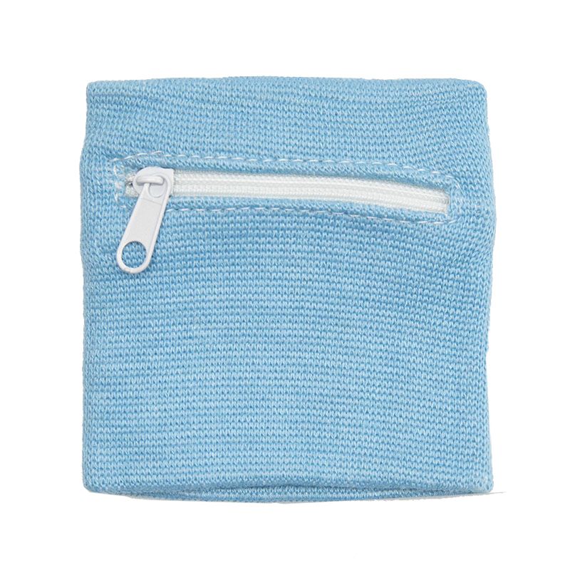 10. Zipper Sports Wristband Wallet Pouch Blue - Pocket
