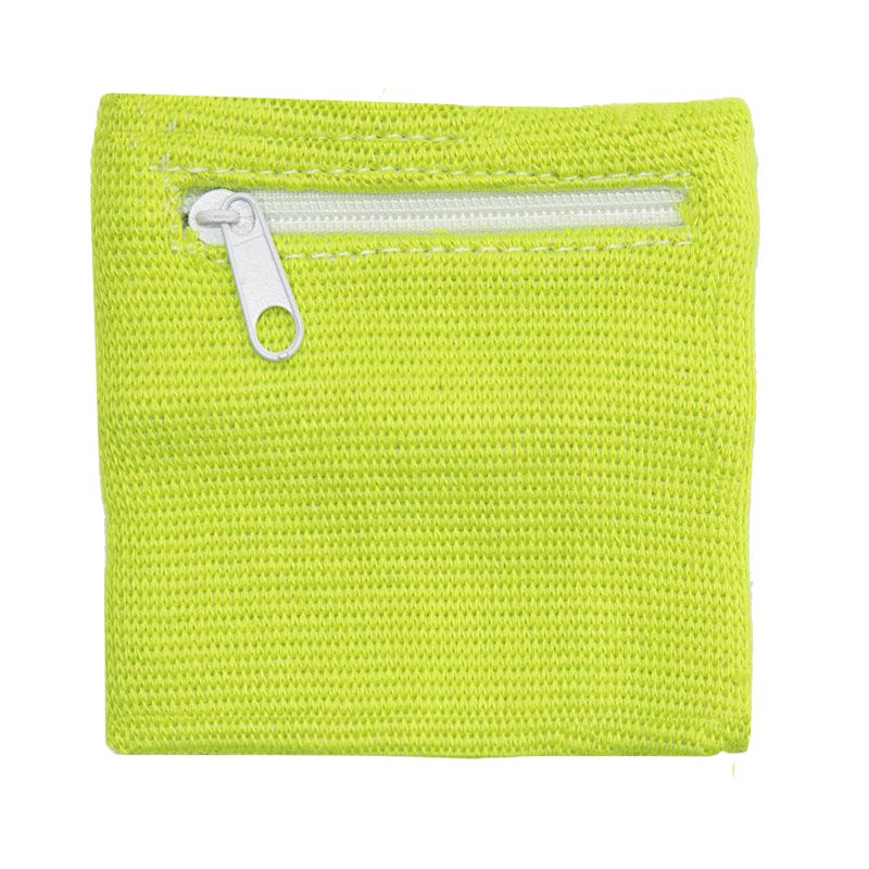 12. Zipper Sports Wristband Wallet Pouch Lime Green - Purse